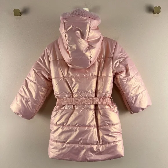 Le Chic Metallic Pink Puffy Coat with Belt Bag - Picture 7 of 10